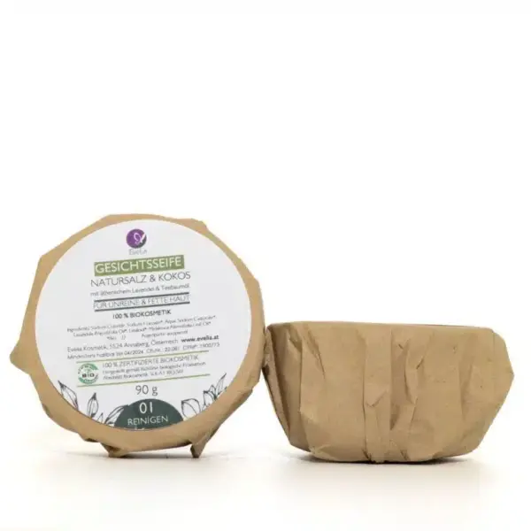 Bio Gesichtsseife Natursalz Kokos – vegane Naturseife für Gesicht und Körper
